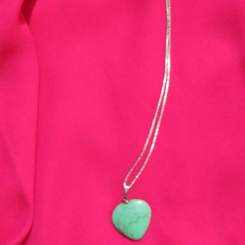 Sterling silver and turquoise heart necklace